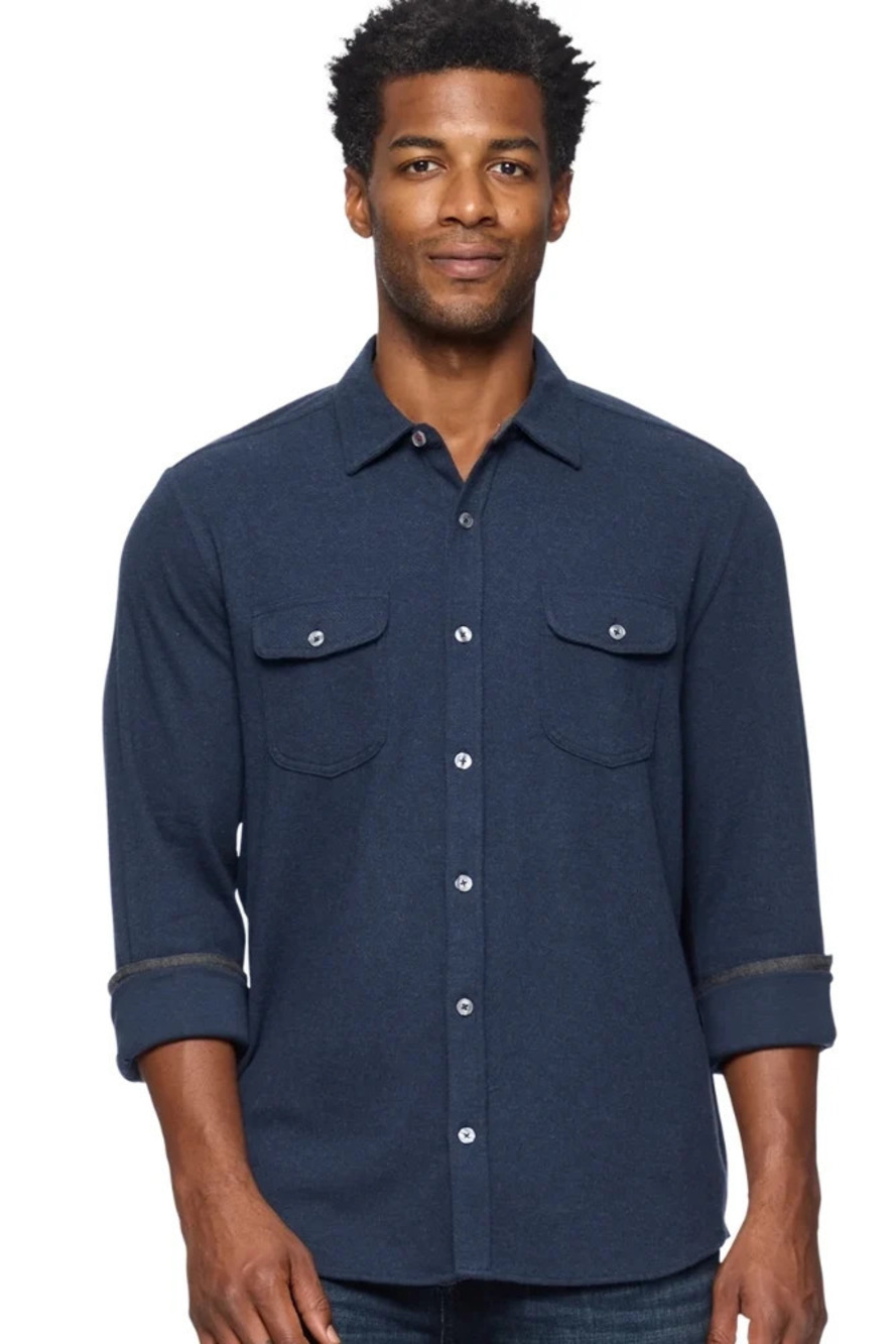 Flag & Anthem Navy Twill Knit Flannel Shirt/28497